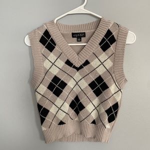 Say What? Cropped Sweater Vest